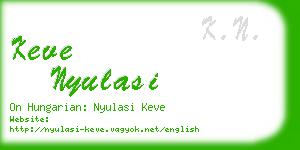 keve nyulasi business card